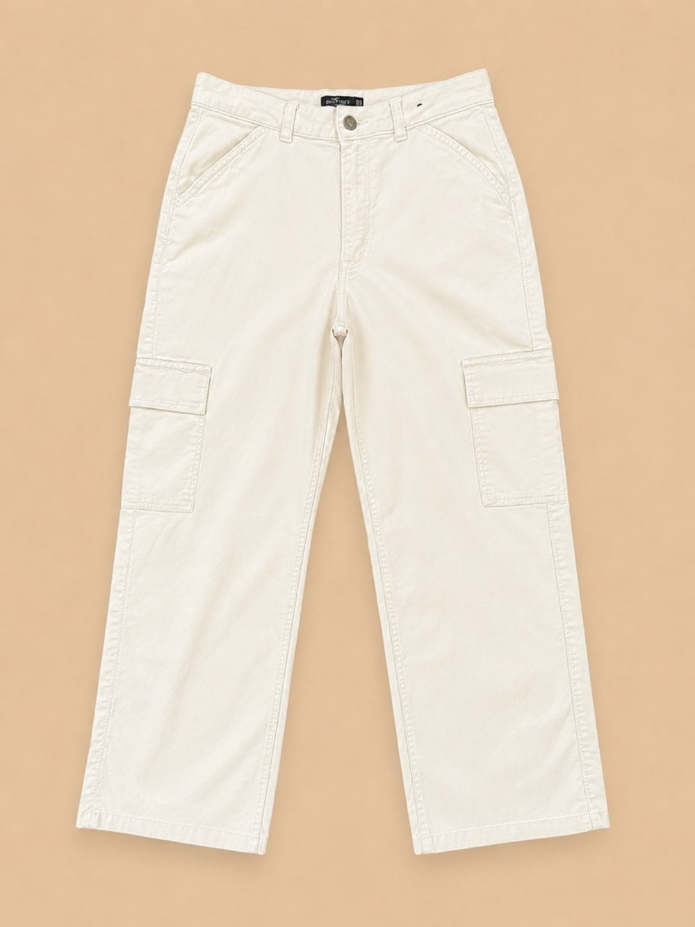 Hollister Ultra High Rise Dad Cargo Pants Cream 4R - Picture 2 of 10